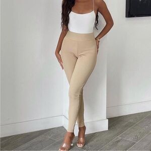 Beige Perfect Bandage Pants
